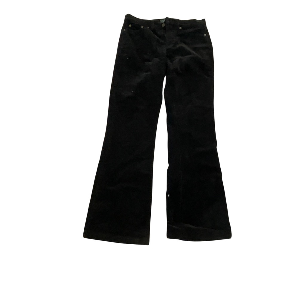 LRL Ralph Lauren Petite Black Corduroy‎ Flare Pants Size 2